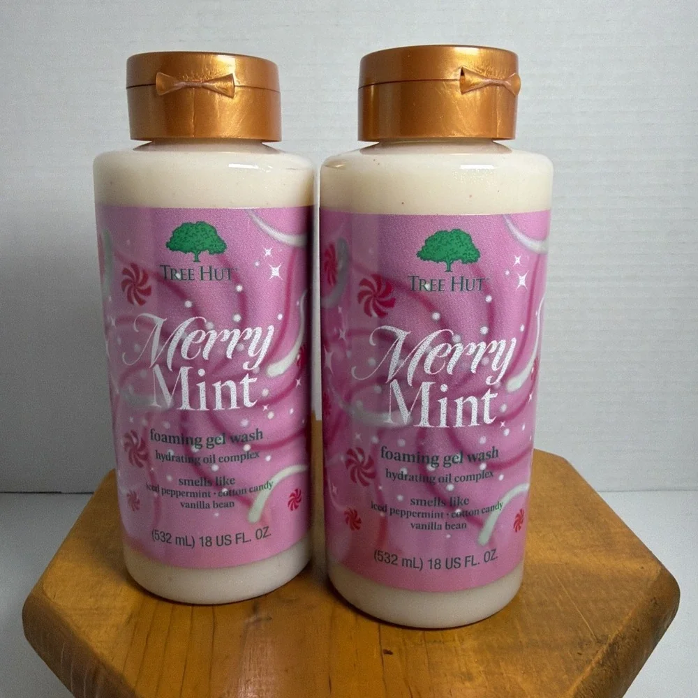 Tree Hut Merry Mint Foaming‎ Gel Wash, 18 fl oz, Lot of 2